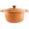 Commichef Lightweight Cast Iron Casserole 22cm Terracotta Orange