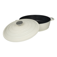Commichef Cast Aluminium Shallow Casserole 28cm 4.5L Cream