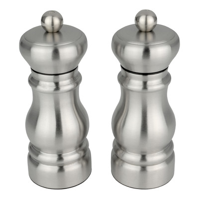 G Mill 6600 2 Piece Clear S/S Salt & Pepper Mill Set 11cm