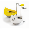 CUISIPRO Egg Poacher SS 2pc 3.8x5.5x2.7/10x14x7cm Yellow/White