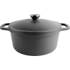 Commichef Lightweight Cast Iron Casserole 22cm Furnace Black