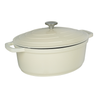 Commichef Cast Aluminium Oval Casserole 32cm 5.8L Cream
