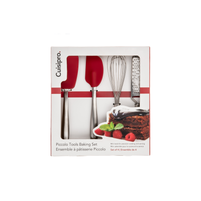CUISIPRO PICCOLO Baking Set Red (Grater  Whisk  Spatula  Turner)