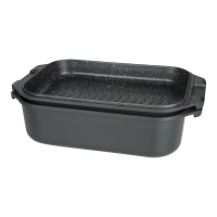 Commichef Cast Aluminium Roasting Dish With Skillet Lid 34x24cm 8L Black