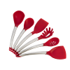 CUISIPRO Silicone Tool Set-Ladle  Turner  Spoon & Slotted Spoon Red