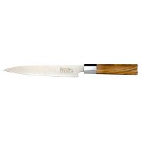 Katana Saya Flame Carving Knife 20cm Olivewood