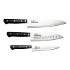 Masahiro MV-H 3 Piece Set 20cm Chefs 17.5cm Fluted Santoku 15cm Utility
