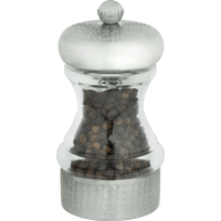 G Mill 9178 Pepper & Salt Mill with S/S Hammered Top & Base Satin