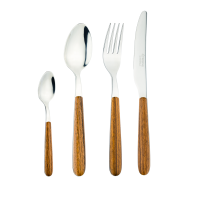 Greenwork 24 Piece Cutlery Set Wood Effect