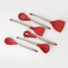 CUISIPRO Silicone Tool Set-Ladle  Turner  Spoon & Slotted Spoon Red