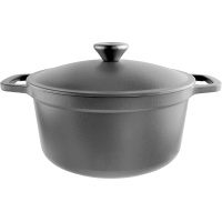 Commichef Lightweight Cast Iron Casserole 24cm Furnace Black