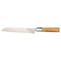 Katana Saya Flame Bread Knife 20cm Olivewood
