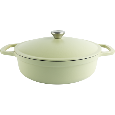 Commichef Light Cast Iron Shallow Casserole 28cm Garden Green