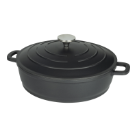 Commichef Cast Aluminium Shallow Casserole 28cm 4.5L Black
