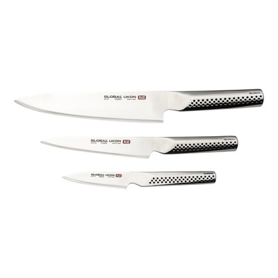Global Ukon 3 Piece Knife Set (GU-01, GUS-24, GUF-30)