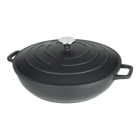 Commichef Cast Aluminium Shallow Casserole 32cm 6L Black