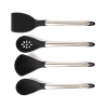 CUISIPRO Silicone Tool Set-Ladle  Turner  Spoon & Slotted Spoon Black