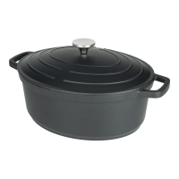 Commichef Cast Aluminium Oval Casserole 32cm 5.8L Black