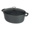 Commichef Cast Aluminium Oval Casserole 32cm 5.8L Black