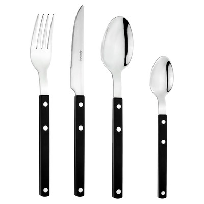 Bistro 4324 24 Piece Cutlery Black