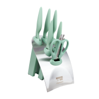 RF Greenworks 7 Piece Knife Block Set Green
